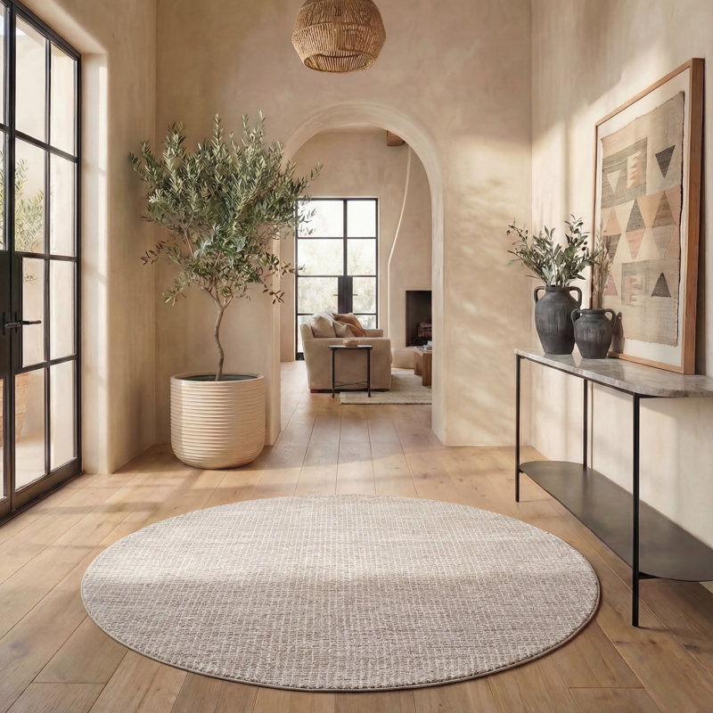 Eliesha Hand Tufted Wool Rug, Round 6'