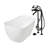 Kingston Brass Arcticstone 51-Inch Solid Surface Oval Single Slipper Freestanding Tub With Faucet Combo And Drain-114103779