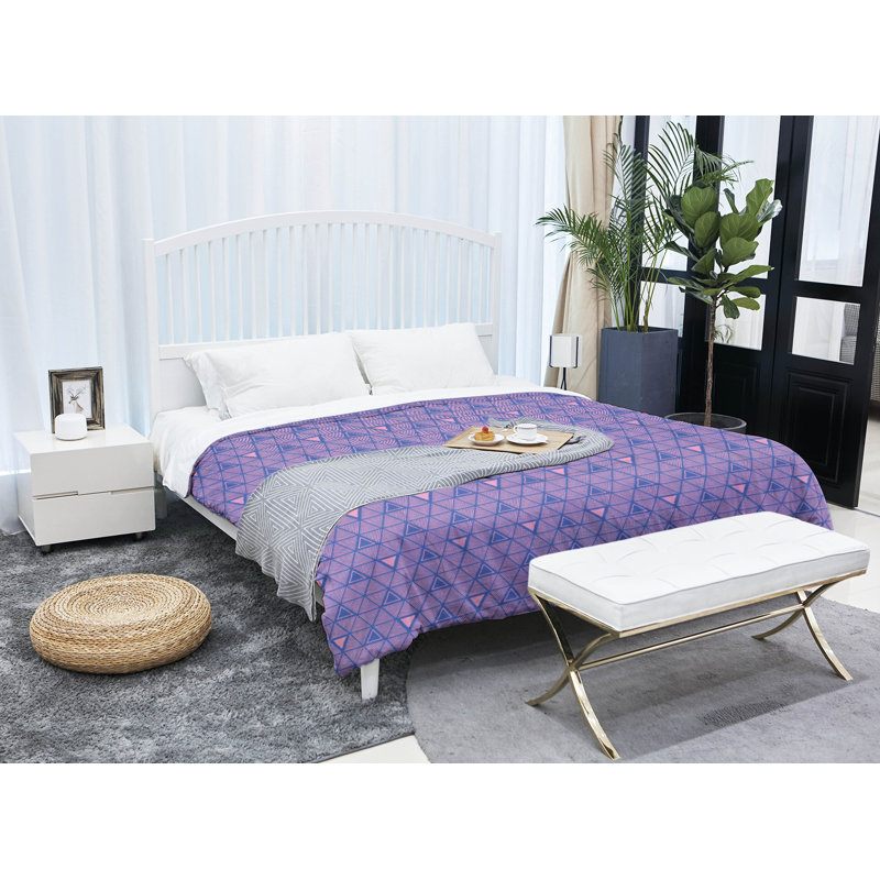 Édredon en microfibre réversible Patricia Geoffrey, Édredon grand, Bleu/rose
