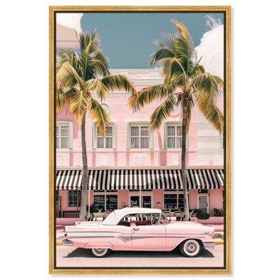 Art Remedy Retro Travel Photos Canvas   Vintage Pastel Pink Cruise