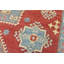 Tapis rouge / ivoire en laine noué à la main de conception unique 5 pi 8 po x 7 pi 9 po New Age