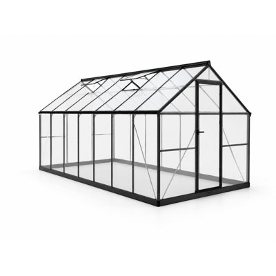 Greenhouse, Polycarbonate Green House with Quick Setup Structure and Roof Vent, Aluminum Large Walk-in Greenhouse for Outside Garden Backyard