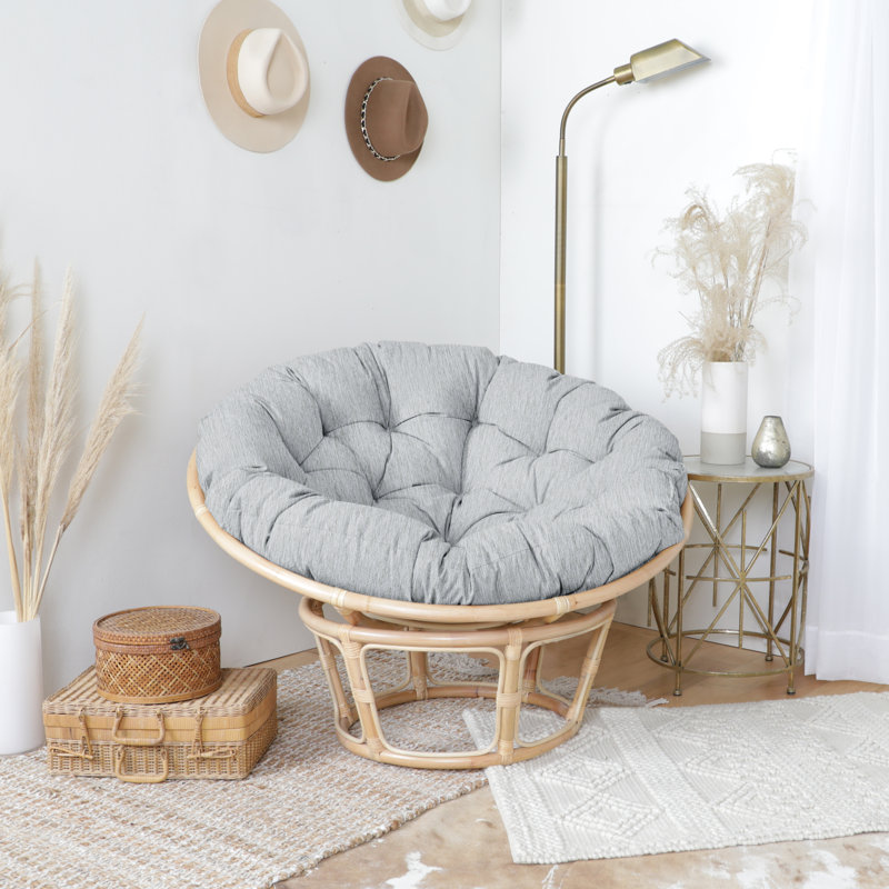 Outdoor 4'' Papasan Seat Cushion, Angel Silver