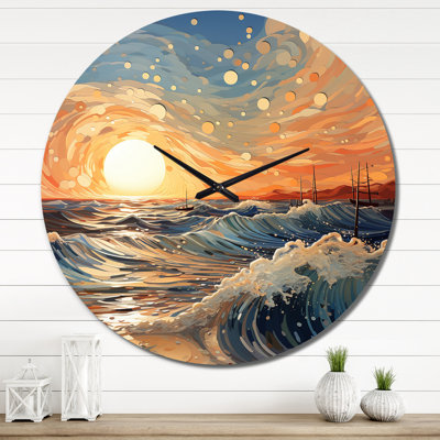 Horloge murale en métal Beach Photo Sunkissed Sands IV