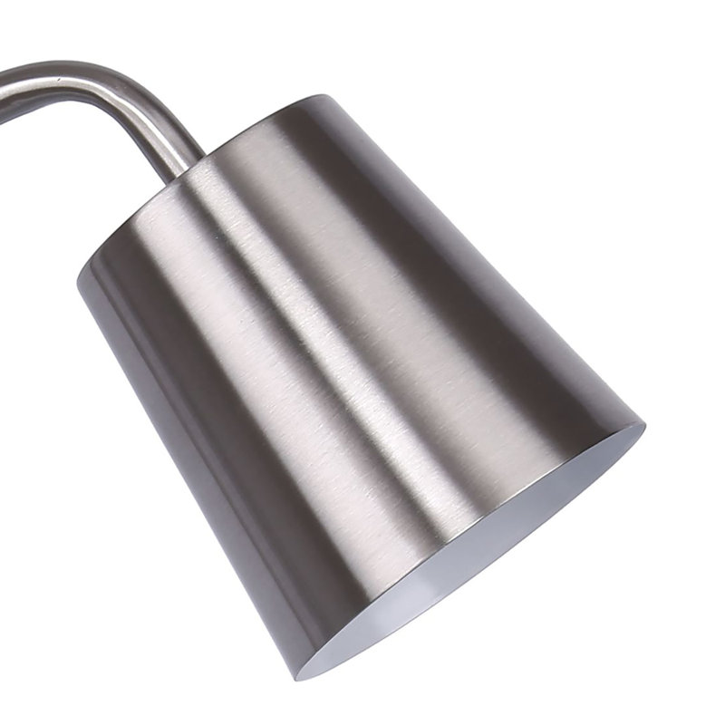 Adjustable Brushed Nickel Metal Desk Lamp with Slim Base