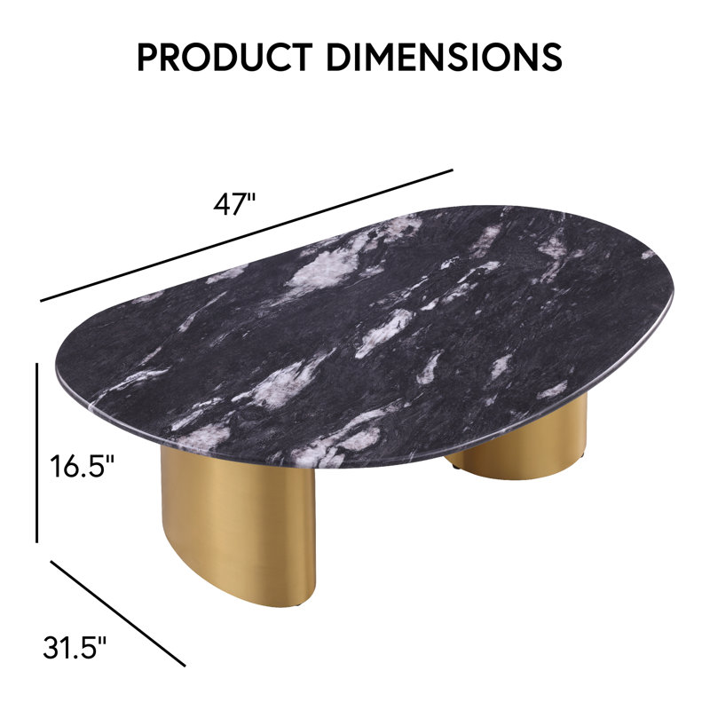 Rone Sintered Stone Oval Coffee Table