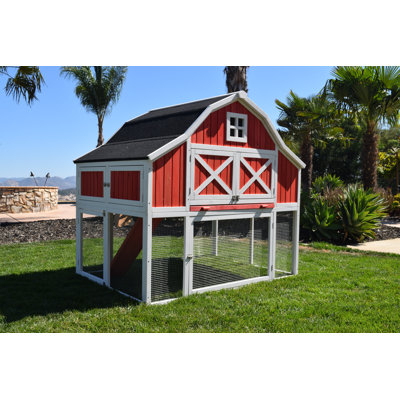 Rugged Ranch Omaha Chicken Coop with Chicken Run Red/White