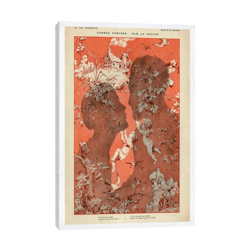 1925 La Vie Parisienne Magazine Plate 1 Piece Wall Art on Canvas, 101.6 cm H x 66.04 cm W, White Framed