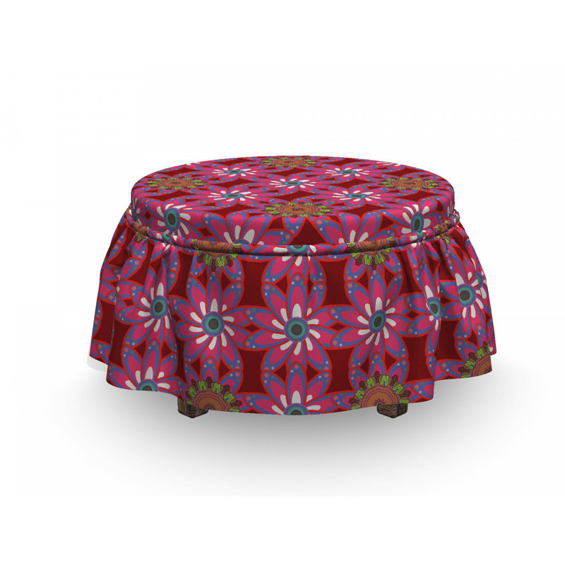 Housse pour repose-pieds à fleurs motley persane