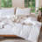 MooMee Lightweight Duvet Cover Set with Zipper Closure 8 Ties 100% Washed Cotton Linen Like Textured Soft Breathable All-Season-109236633-111219967