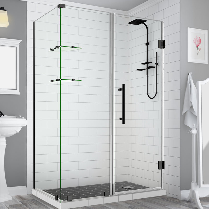 Cabine de douche rectangulaire à charnière 36 x 72 po Bromley GS