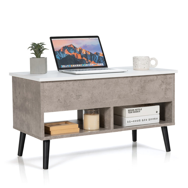 Anschultz Single Coffee Table, White, Gray