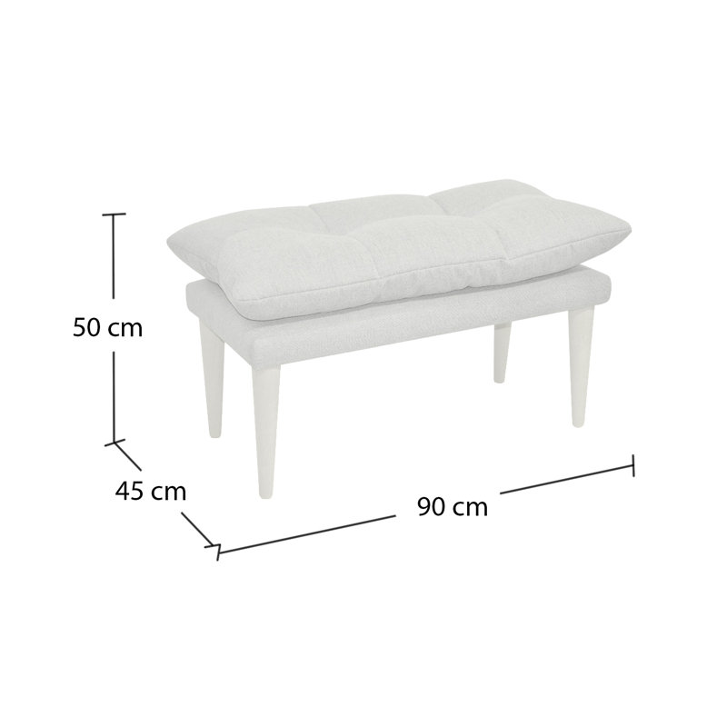 Zen Polyester Upholstered Bench, Turquoise