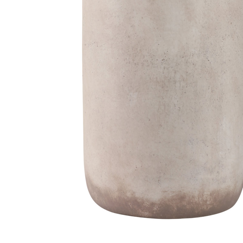 Handmade Pottery/Woven/Clay/Jute Floor Vase, Solid Color, White, 24"
