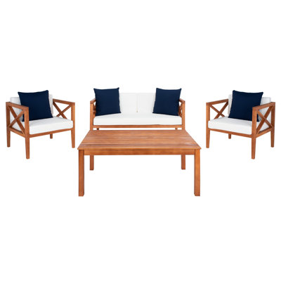 Mondovi Eucalyptus 4 - Person Patio Conversation Set with Cushions