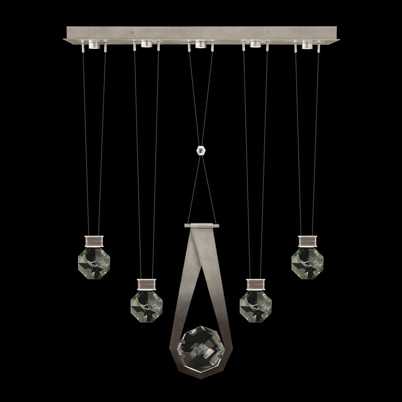Luminaire suspendu linéaire l 43 po Aria, Argenté