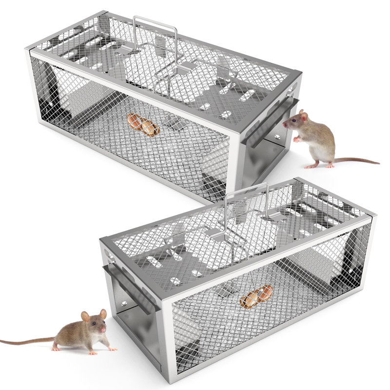11.81x5.63x4.45In 2-Door Humane Rat Trap Automatic Continuous Mouse Trap