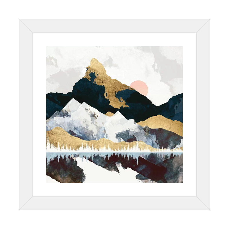 Hiver - impression, Encadré par un papier blanc, H 24 po x l 24 po x p 1 po