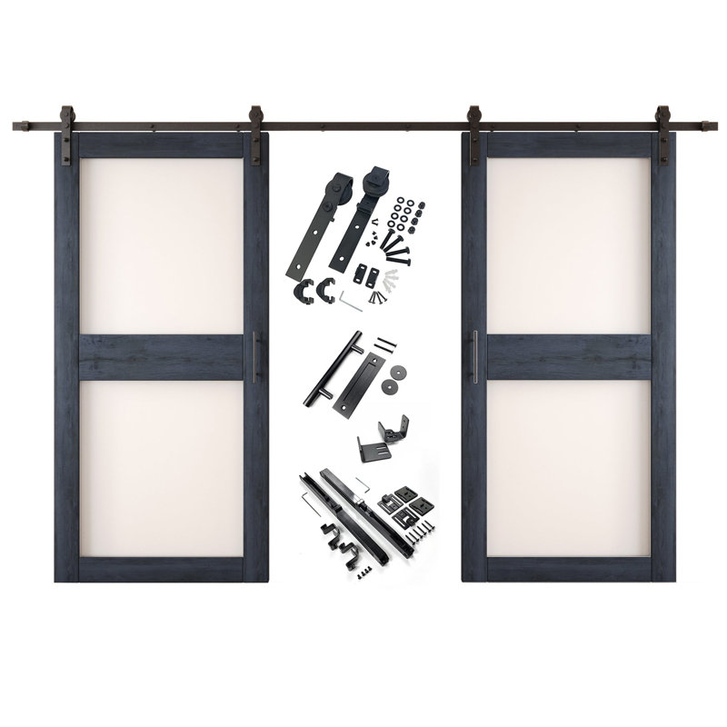 Portes de grange non assemblées et finies en verre à double vitrage de 30 po x 80 po Homacer de Homacer, 30 po x 80 po