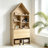 Foldable Hideaway Desk with Storage Shelves and Iron Frame