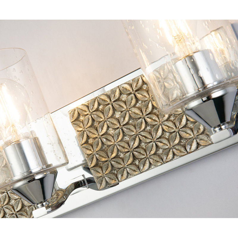 Arcadia 3 Light Bath Bar In Black, Chrome/Silver, 3 Light