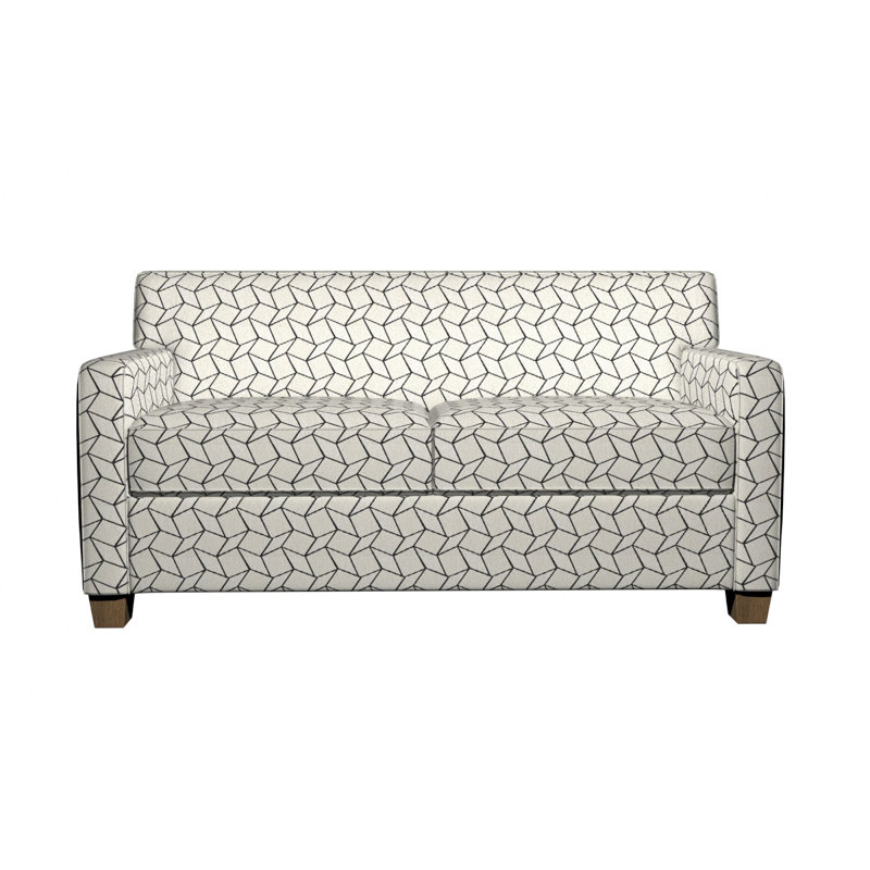 Tissu de lin géométrique, Blanc / Noir