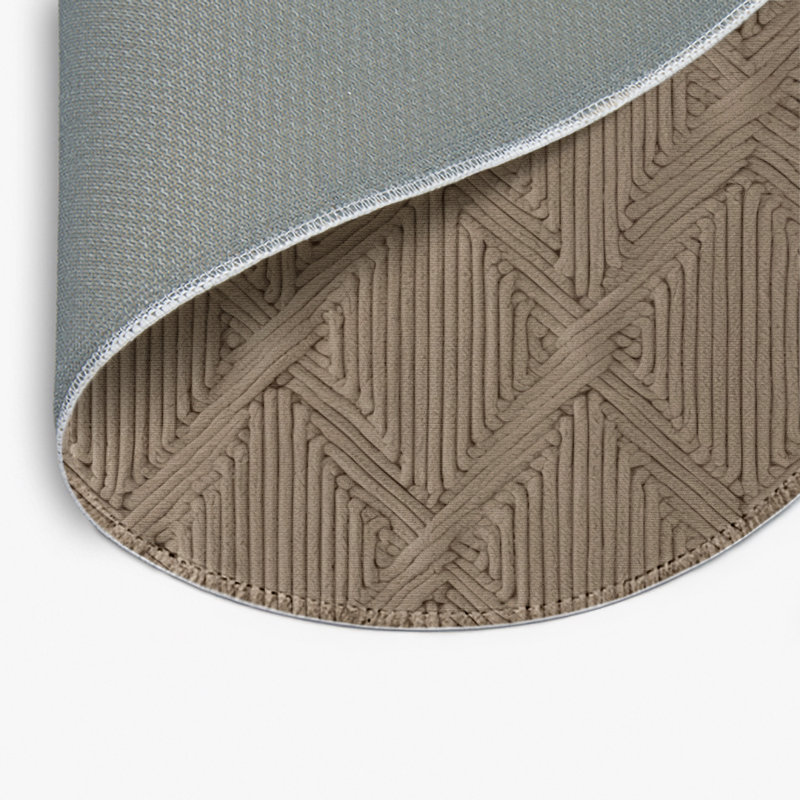 Trellis Gray Indoor and Outdoor Area Rug, Round 5'