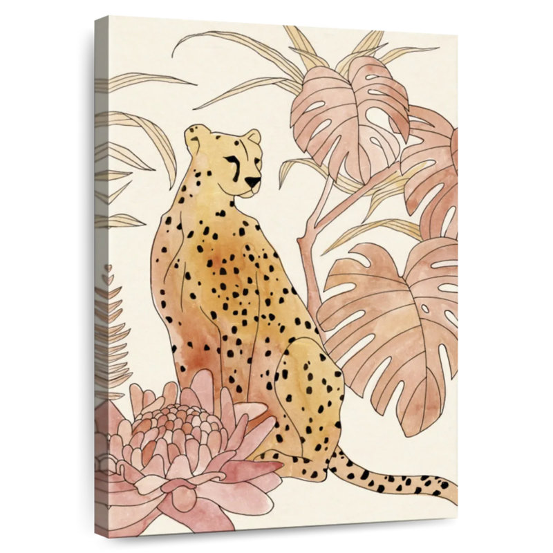 Brampt Blush Cheetah III, 12" H x 8" W
