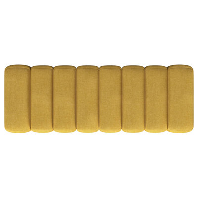 Delsur Mustard Yellow Fabric Upholstered Tufted Accent Bench