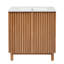 Meuble-lavabo traditionnel de 29,9 po avec lavabo en céramique et portes de rangement réglables