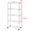 Étagère en fil d'acier à 5 niveaux avec roues 30 x 14 x 60 Seville Classics, chrome-2079731982-2022565624