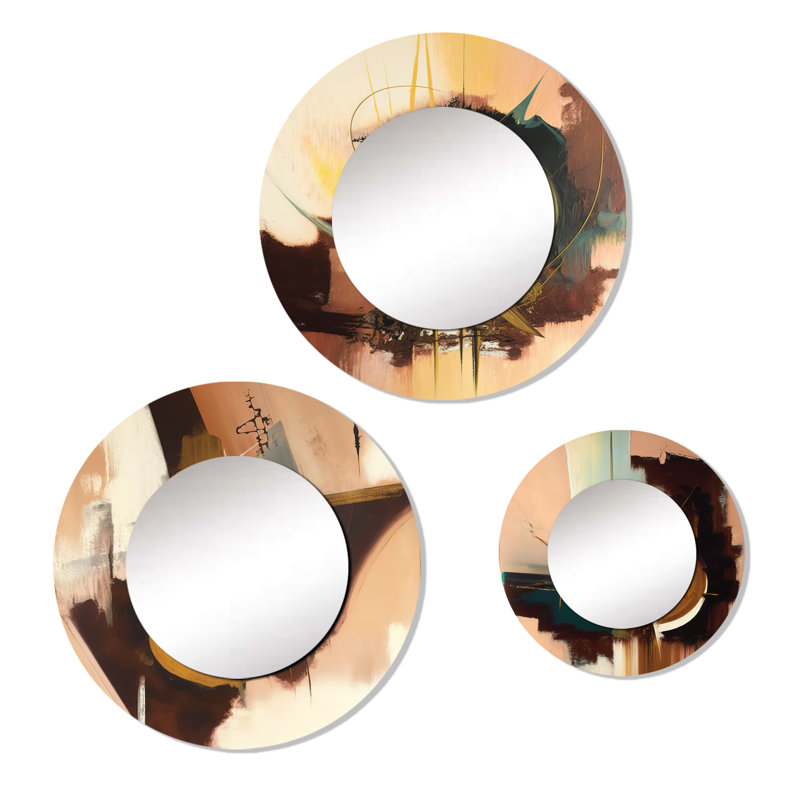 Miroir mural rond en aluminium Lomawai