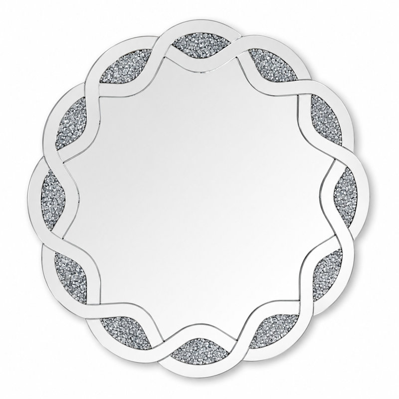 Miroir mural rond en verre aggloméré 31 po Crush