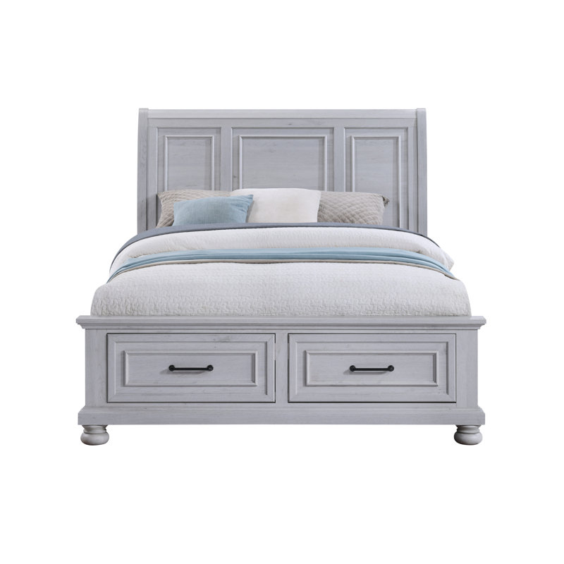 Warm Gray Storage Bed With 2-drawers, Queen