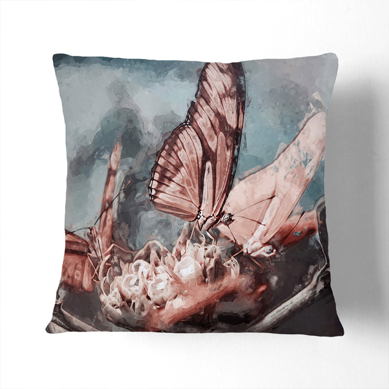 Butterflies Cushion with Filling, 55cm H x 55cm W x 20cm D
