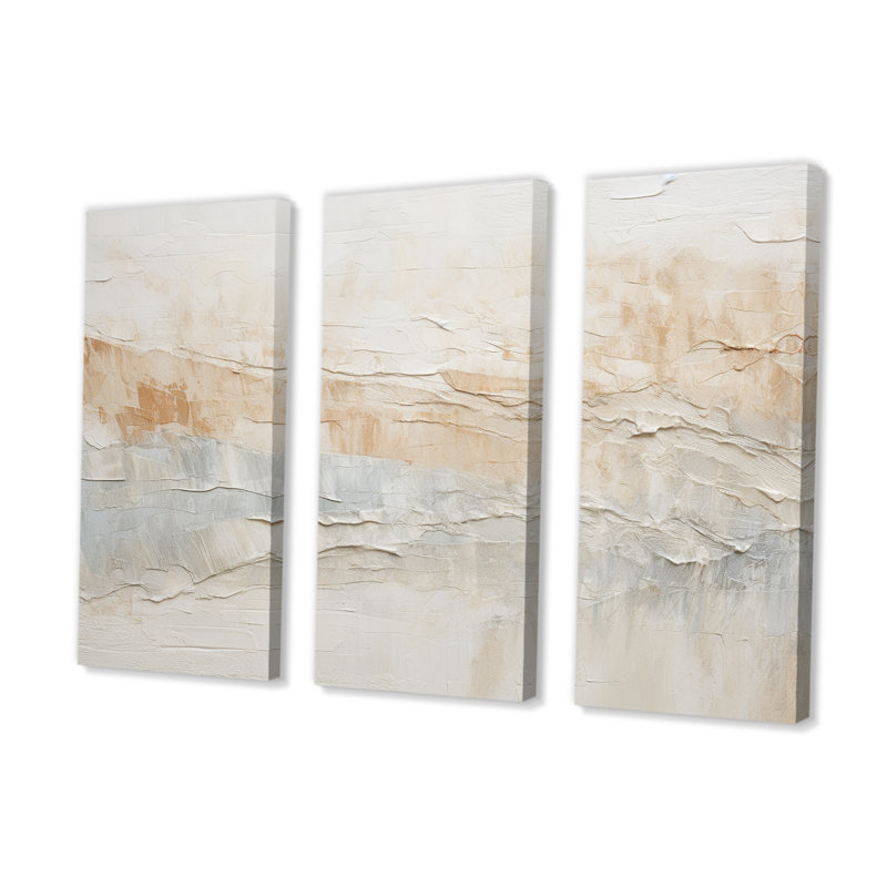 Minimalisme Geige Glacier Harmony II - ensemble de reproductions d'art abstrait, Toile tendue, H 32 po x l 48 po x P 1 po