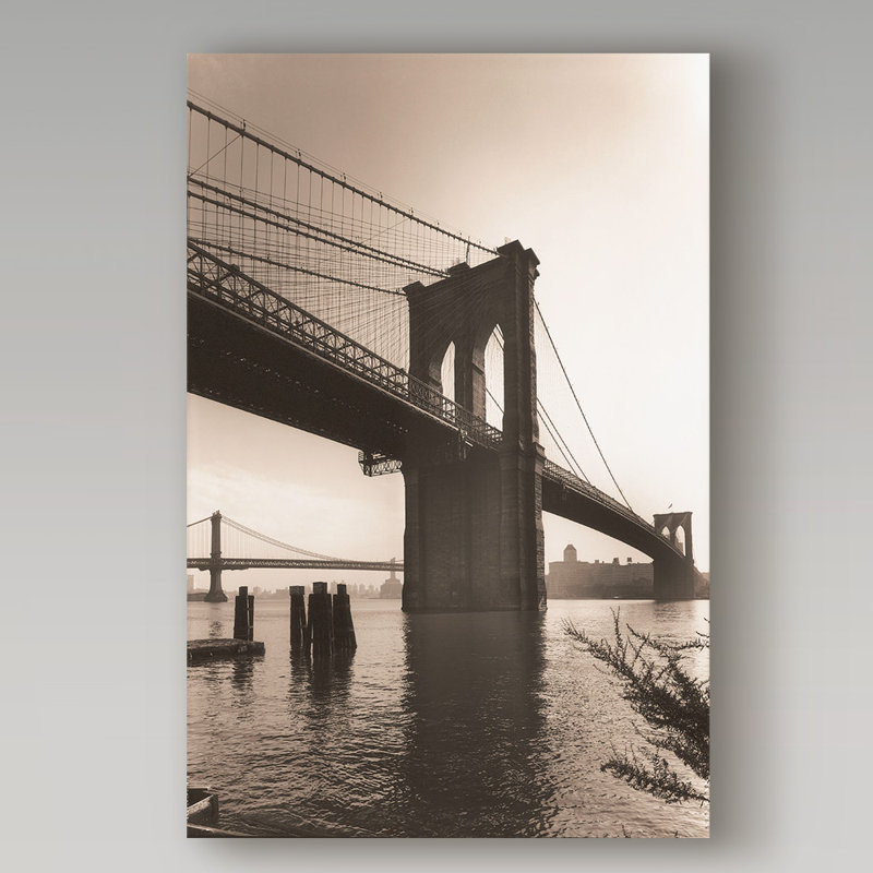 Avisha «Brooklyn Bridge 2», reproduction de photo sur toile tendue, H 24 po x l 16 po