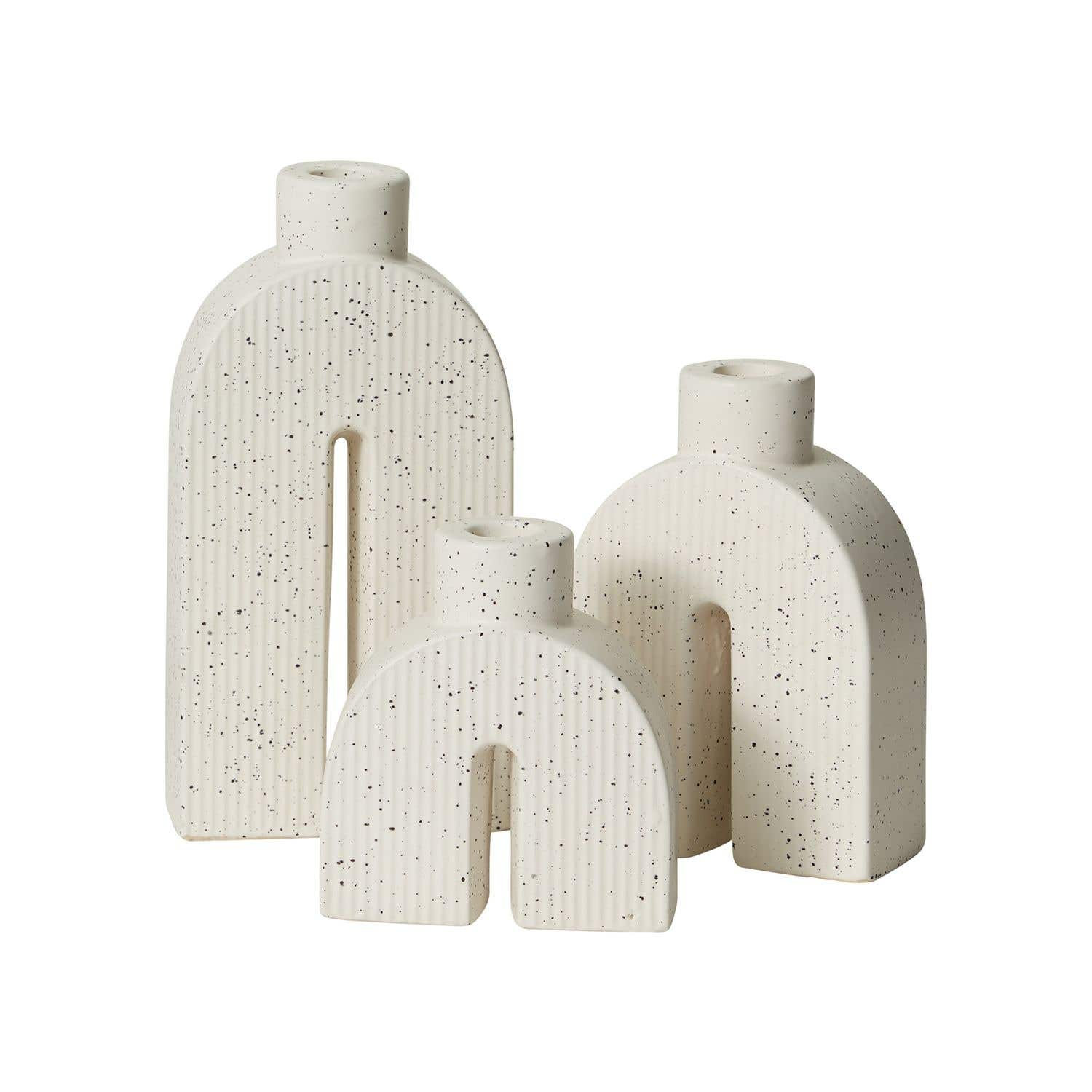 Ceramic Candlestick Holder, 9" H x 4.5" W x 2" D