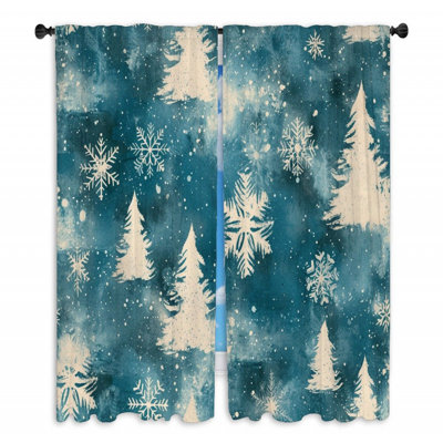 Winter Room Darkening Curtain Pair