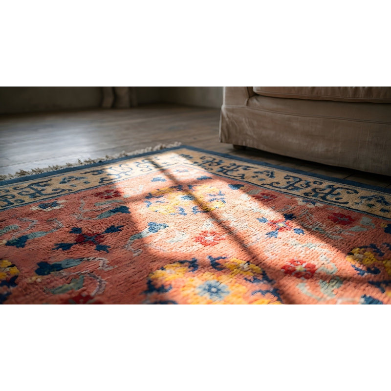Tapis art déco rose antique
