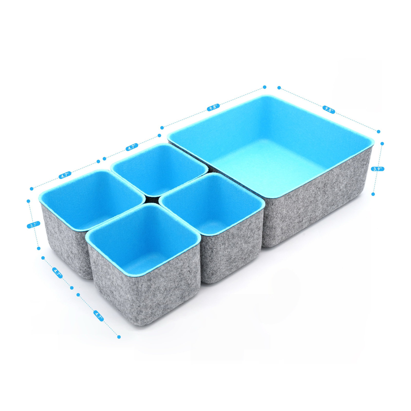 Joshua Desk Organizer Set, Sky Blue