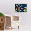 Toile épique Graffiti «Bright Christmas Deer Blue» par Anne Tavoletti, 54 po x 40 po-947580418
