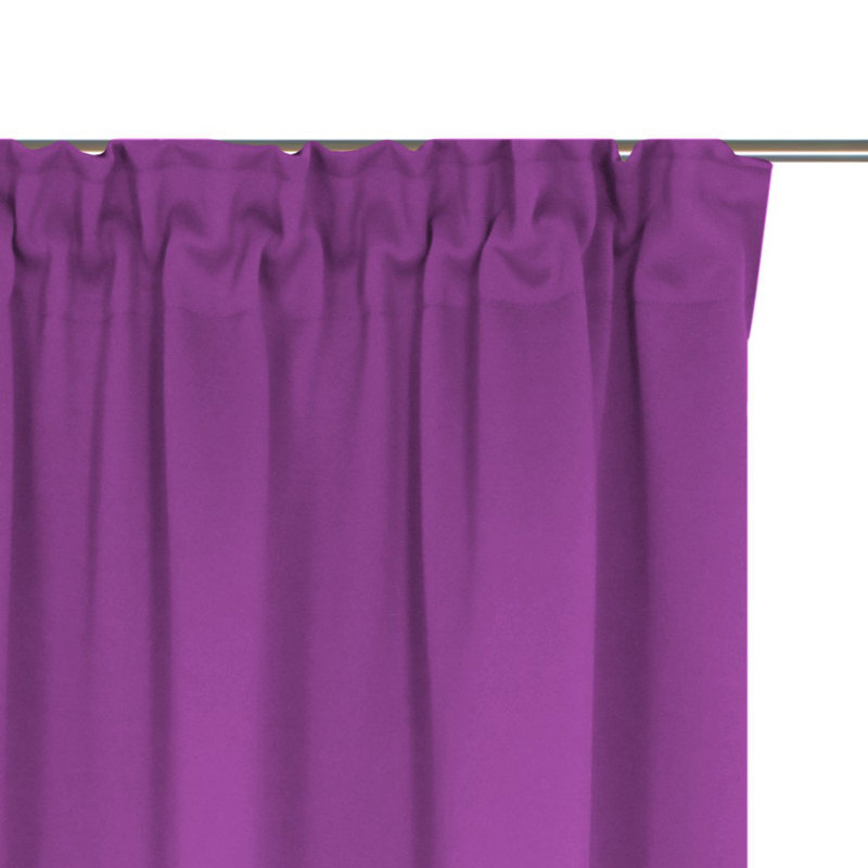 Polyester Blackout Pinch Pleat Curtain Panel, 142cm wide x 355cm high, Purple