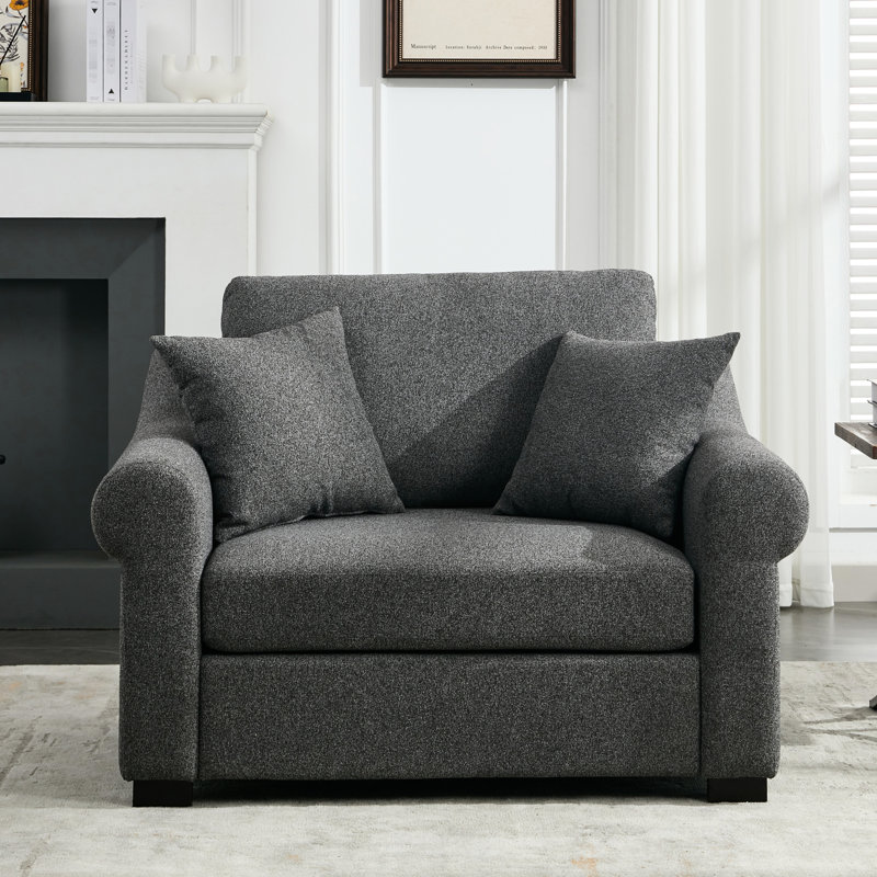 Fauteuil en chenille de 44,5 po de large gris