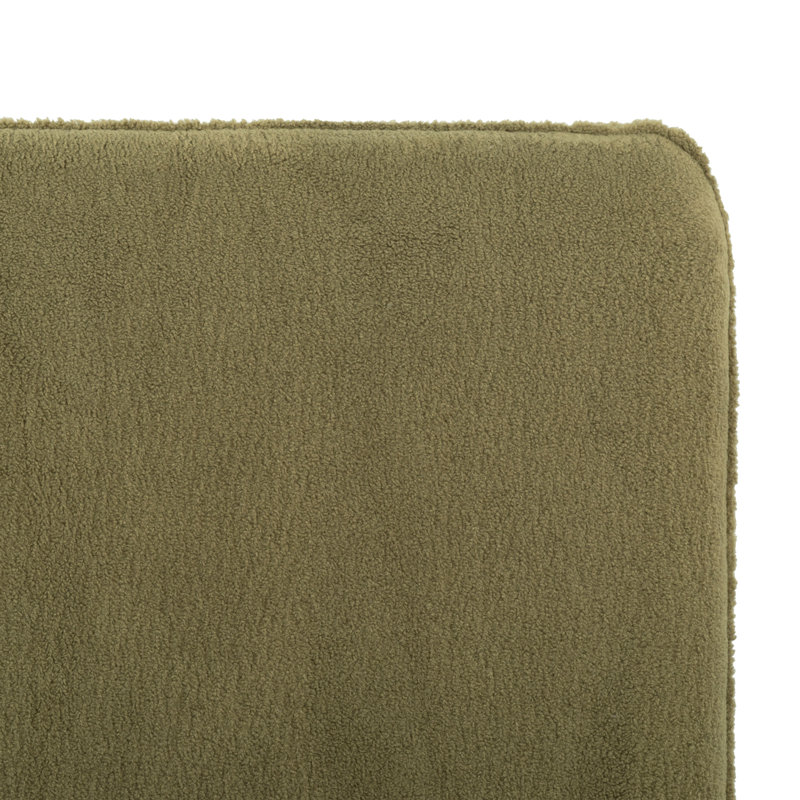 Callahan Upholstered Bed, Olive Green Faux Sherpa, Full / Double