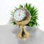 Roman Numeral Metal Quartz movement / Crystal Tabletop Clock in Gold