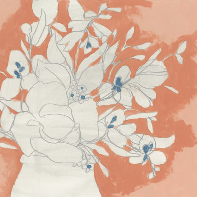 «Terracotta Flowers I» par June Erica Vess - peinture sur toile tendue