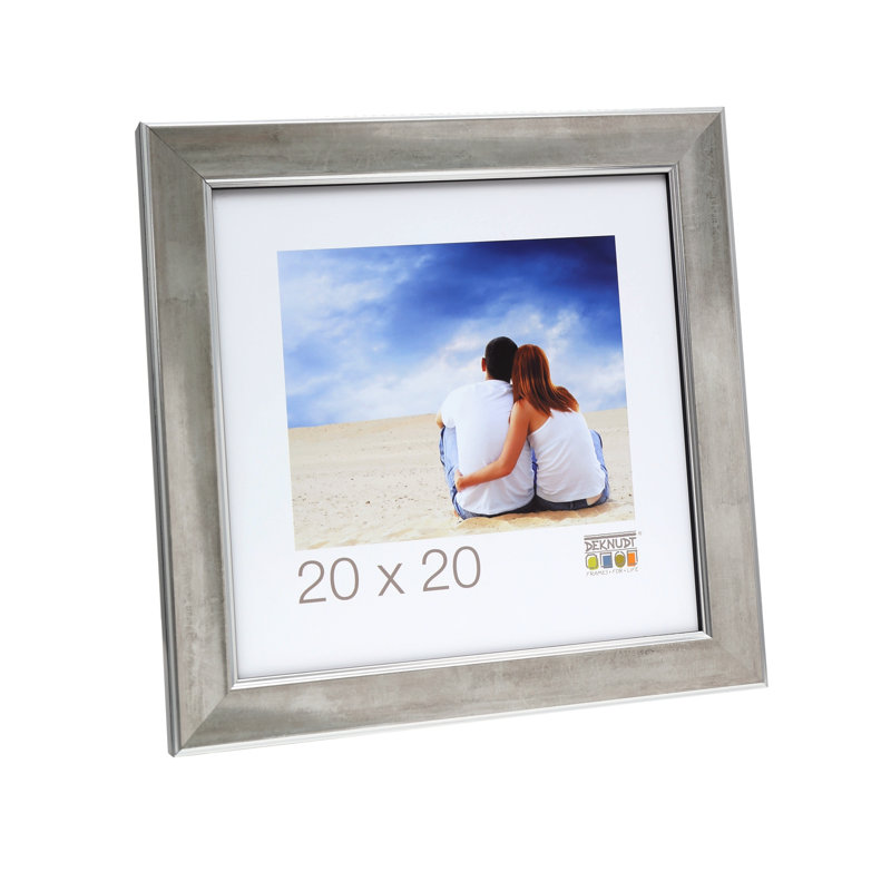 Clinchport Wood Bevelled Picture Frame, 24cm H x 24cm W x 1.5cm D, Silver