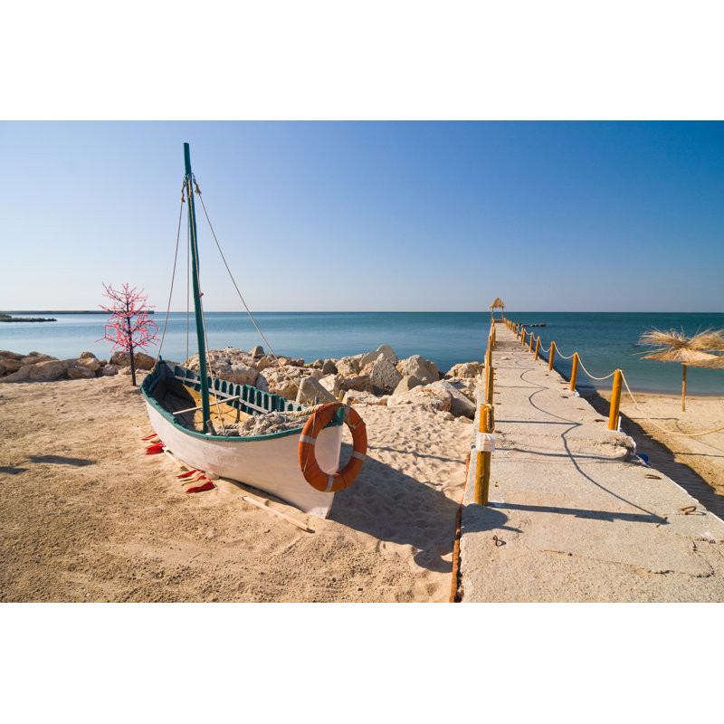 Boat On The Beach - Wrapped Canvas Print, 20cm H x 30cm W x 3.8cm D