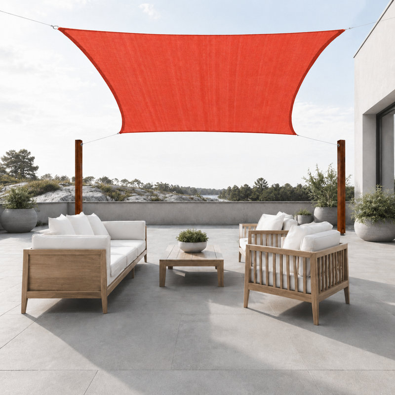 Toile d'ombrage rectangulaire en toile Colourtree, imperméable et anti-UV UPF50, Rouge, 10 pi x 16 pi